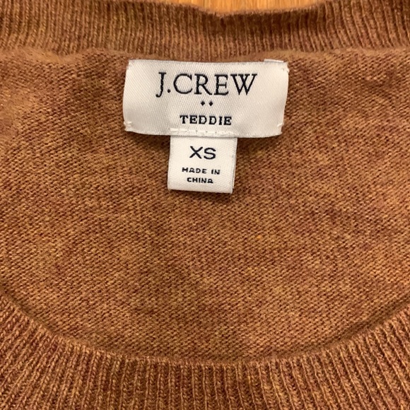 J.Crew Factory Women's Brown Cotton Blend Teddie Sweater, Size XS - Picture 3 of 4